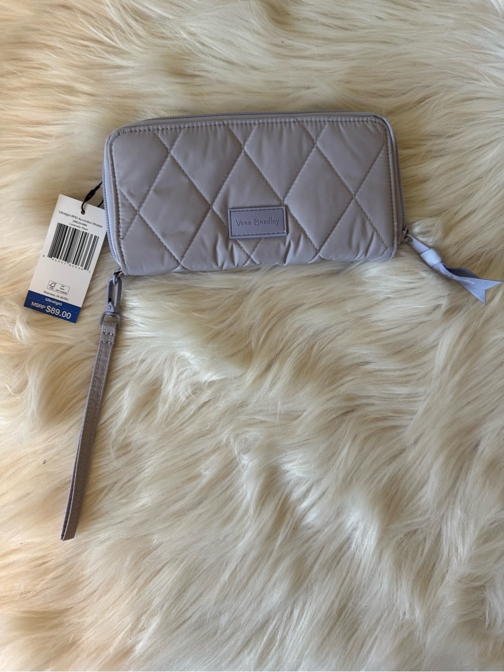 Vera Bradley Quilted Wristlet Wallet in Light Taupe - Picture 5 of 11